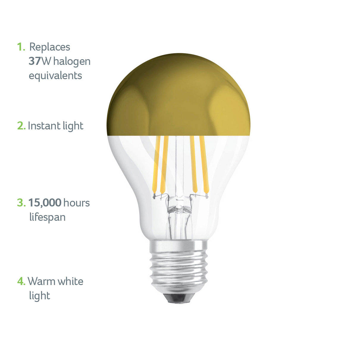 Ledvance Star LED Filament Bulb E27 4W 2700K | Gold | Warm White