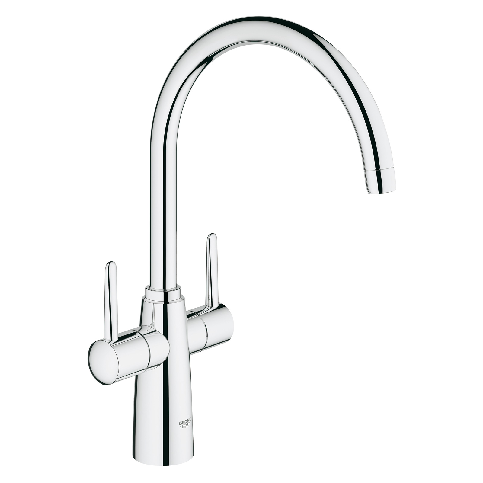 Grohe Ambi Contemporary Two Handle Swivel 360 Chrome Kitchen Mixer Tap