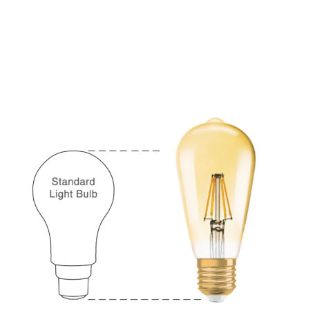 Osram Large Led Filament Vintage Classic St Bulb Gold E W K